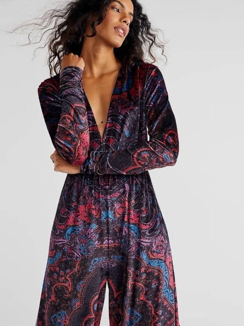 Free People Giselle Velvet Jumpsuit